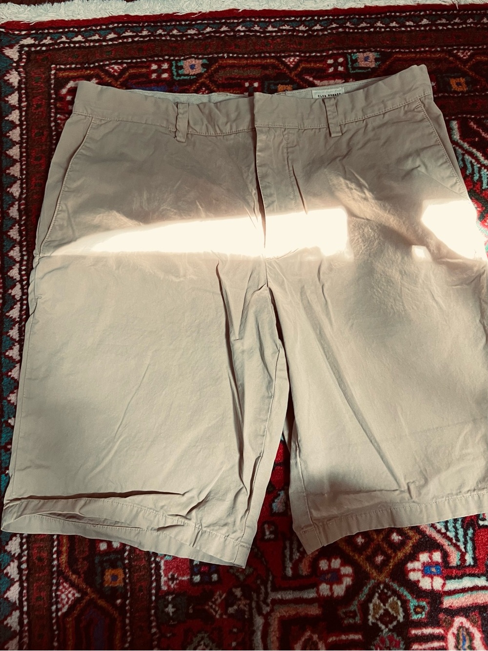 Club Monaco Light Beige Flat-Front Men's Shorts